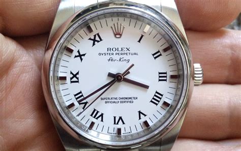 rolex air king white dial